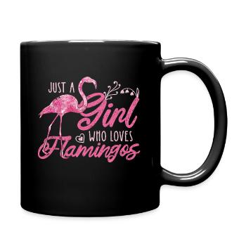 Flamingo girl pink - Full Colour Mug - black - Right
