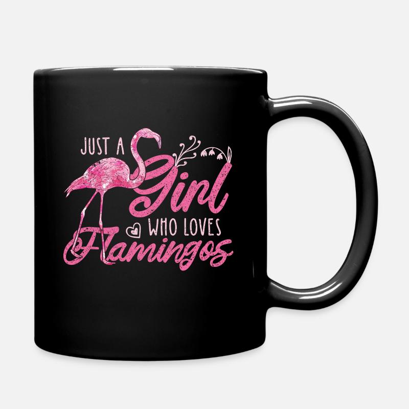 Flamingo Mädchen Pink - Tasse einfarbig - Schwarz