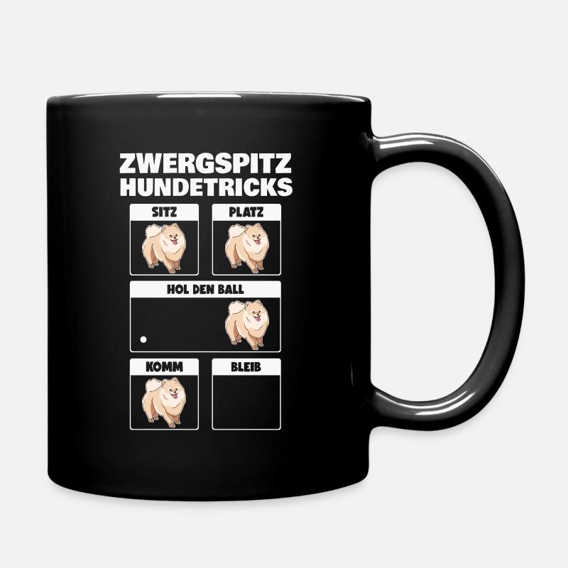Zwergspitz Hundetricks Pomeranian Hund - Tasse einfarbig - Schwarz