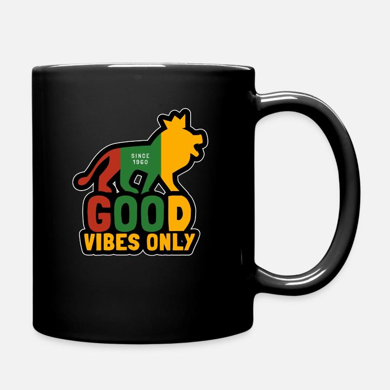 Good Vibes only, reggae couronne de lion jamaïcain - Mug uni - noir