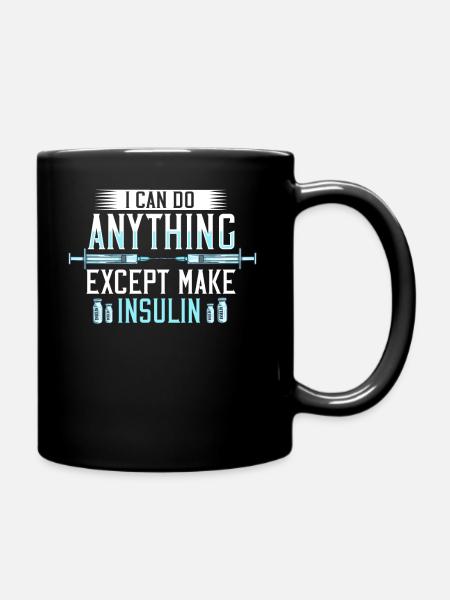 Insulin T1D type 1 diabetes diabetic diabetic - Full Colour Mug - black