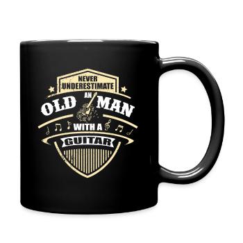 Guitarist Old Man Guitar Player Guitar Teacher - Full Colour Mug - black - Right