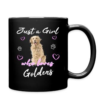 Golden Retriever Geschenkidee Hund Welpe Retriever - Tasse einfarbig - Schwarz - Rechts