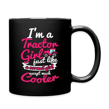 Fille de tracteur - Mug uni - noir - Droite
