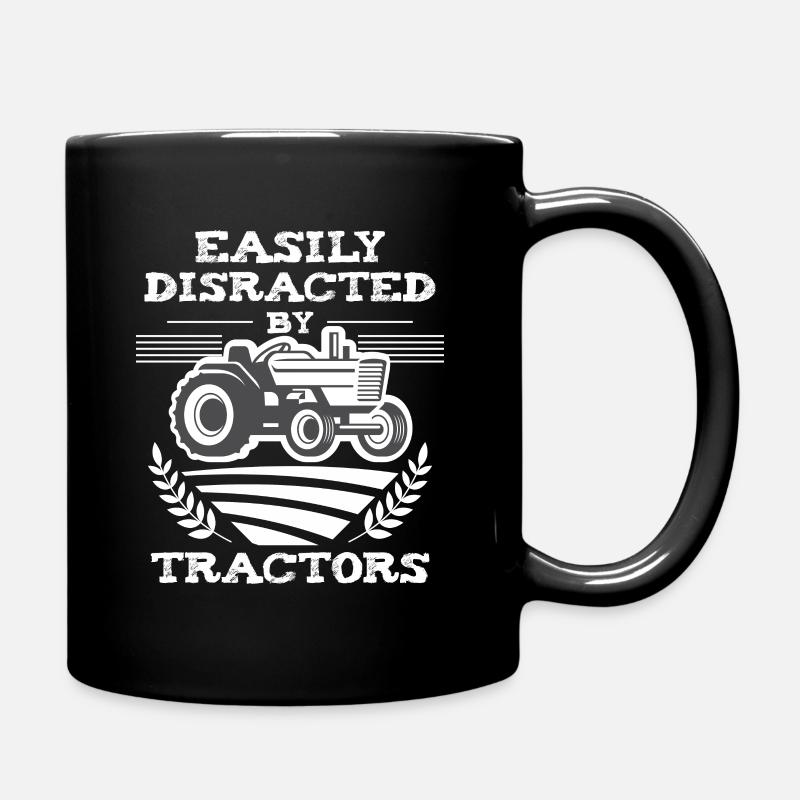 Funny farming tractor love farm - Full Colour Mug - black
