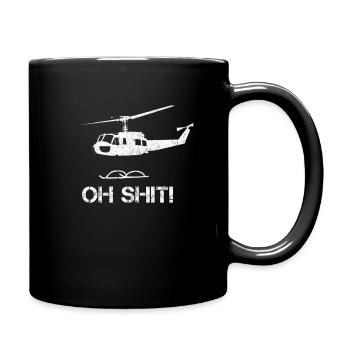 Funny helicopter taking off - Full Colour Mug - black - Right