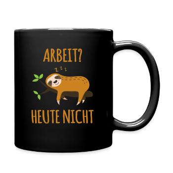 Lustiger Faultier Spruch Arbeitskollege Mitarbeite - Tasse einfarbig - Schwarz - Rechts