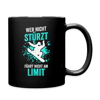 Snowboard Skiurlaub Apres Ski Snowboarder Geschenk - Tasse einfarbig - Schwarz - Rechts