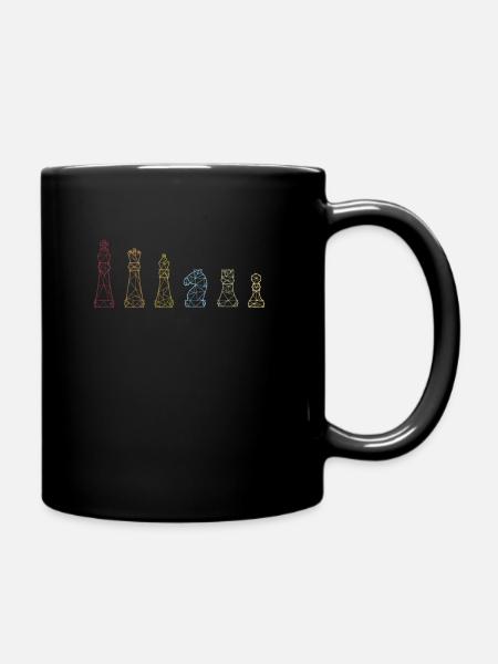 Cooles Schach Dame König Turm Geschenk - Tasse einfarbig - Schwarz