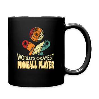 Funny pinball world's okayest - Full Colour Mug - black - Right