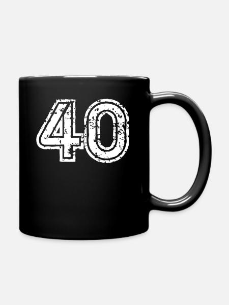 40 Zahl - Tasse einfarbig - Schwarz