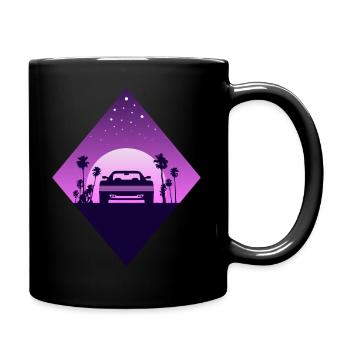Vaporwave Sportwagen - Tasse einfarbig - Schwarz - Rechts