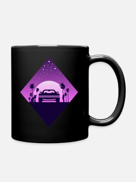 Vaporwave Sportwagen - Tasse einfarbig - Schwarz