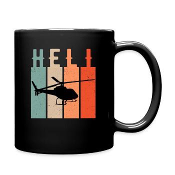 Helicopter retro vintage gift - Full Colour Mug - black - Right