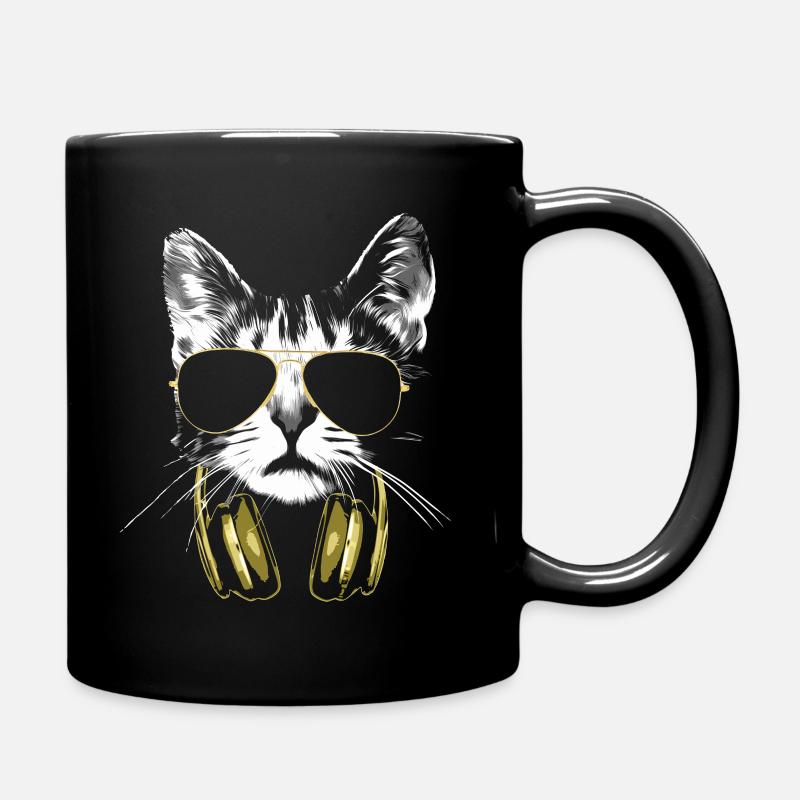 Dj Cat Bling Bling - Mug uni - noir