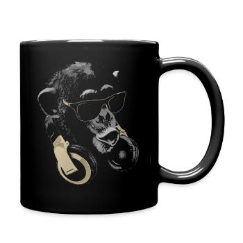 Affe DJ Bling - Tasse einfarbig - Schwarz - Rechts