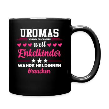 Uroma Heldin Urgroßmutter Oma Geschenke - Tasse einfarbig - Schwarz - Rechts