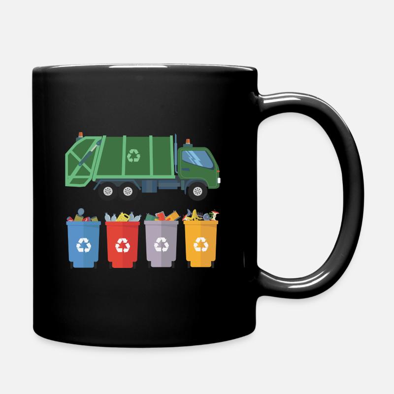 Müllwagen Kinder Müll Recycling - Tasse einfarbig - Schwarz