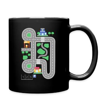 Chemise de carte routière de piste de voiture de course pour papa - Standard - Mug uni - noir - Droite