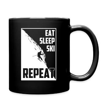 Eat Sleep Ski Repeat Classic - Tasse einfarbig - Schwarz - Rechts