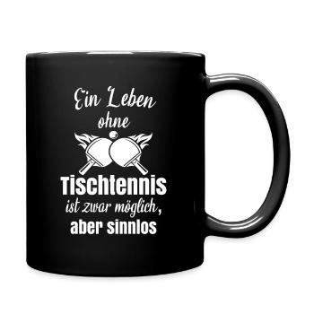 Tischtennis Geschenk Tischtennisspieler Schmettern - Tasse einfarbig - Schwarz - Rechts