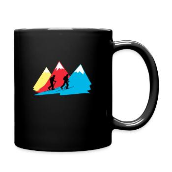 Skitour Tourenski Ski Skifahrer Tourengeher Tour - Tasse einfarbig - Schwarz - Rechts