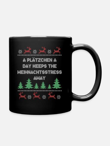 Plätzchen A Day Ugly Christmas Sweater Lustig - Tasse einfarbig - Schwarz