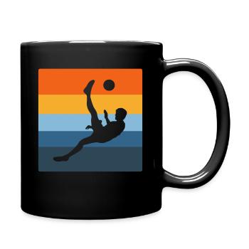 Fußball Fußballer Regenbogen Fußball spielen Junge - Tasse einfarbig - Schwarz - Rechts