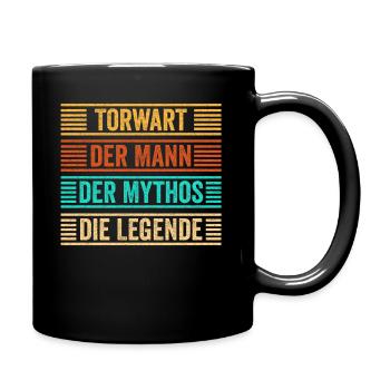 Torwart Papa Torhüter Opa Vatertag Fußball Geschen - Tasse einfarbig - Schwarz - Rechts
