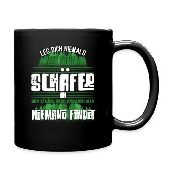 Schäfer Schafe Schaf Hirte Geschenk - Tasse einfarbig - Schwarz - Rechts