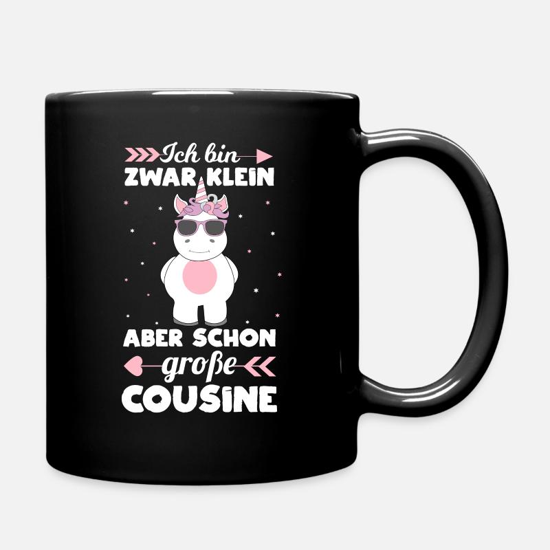 Große Cousine Einhorn - Tasse einfarbig - Schwarz