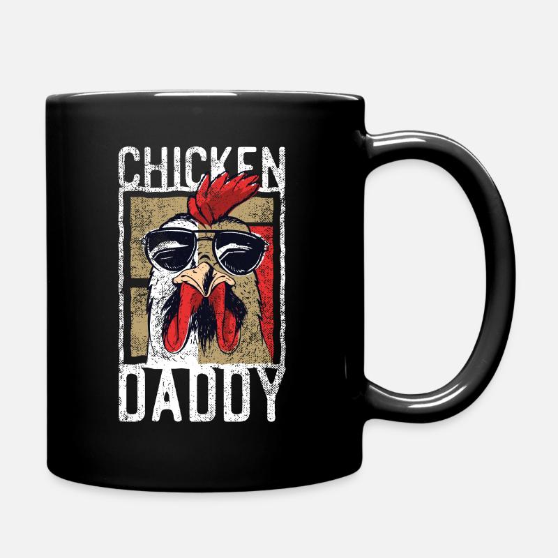 Chicken Daddy-drôle design pour le coq dans le panier - Mug uni - noir