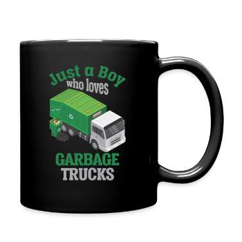 Camion à ordures aimant garçon tout-petit camion à ordures - Mug uni - noir - Droite