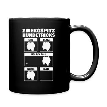 Zwergspitz Hundetricks Pomeranian Hund - Tasse einfarbig - Schwarz - Rechts