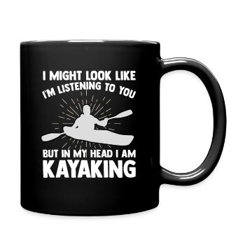 Kajak Kanu paddeln Kajakfahren Rudern - Tasse einfarbig - Schwarz - Rechts