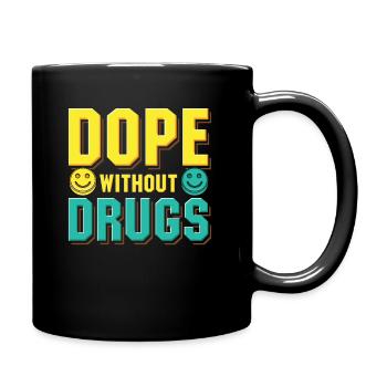 Anti-Drogen ohne Drogen Straight Edge - Tasse einfarbig - Schwarz - Rechts