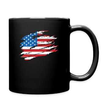 American Flag USA America Soccer Football Ice - Mug uni - noir - Droite