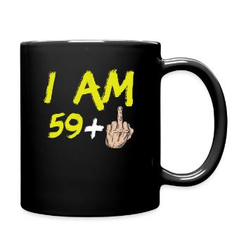60th Birthday Gift Ideas Funny 59+ Men Women - Full Colour Mug - black - Right