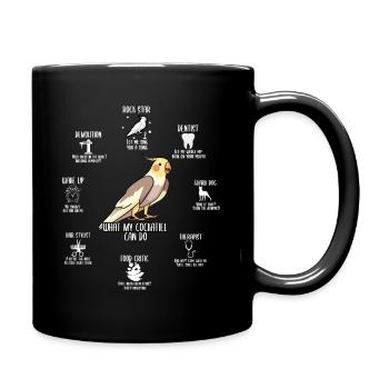 What my Cockatiel can do Cockatiel Gift - Full Colour Mug - black - Right