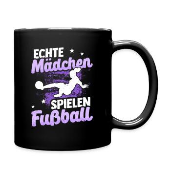 De vraies filles jouent au football cadeau de joueur de football - Mug uni - noir - Droite