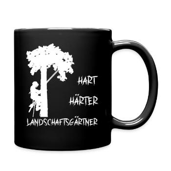 Landschaftsgärtner hart härter lustiger Spruch - Tasse einfarbig - Schwarz - Rechts