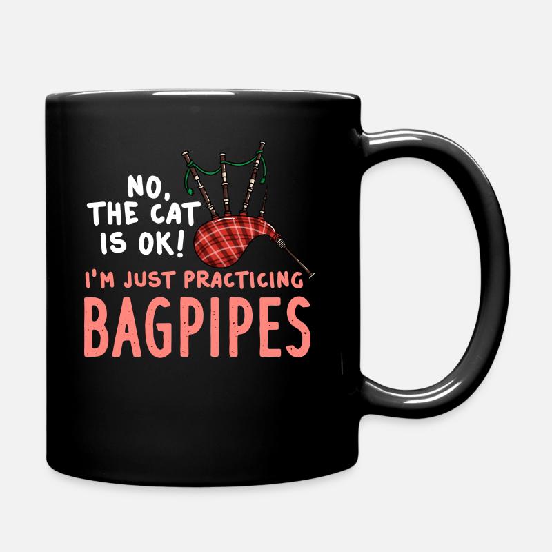 Bagpipes Bagpipe Bockpfeife Bagpiper - Full Colour Mug - black
