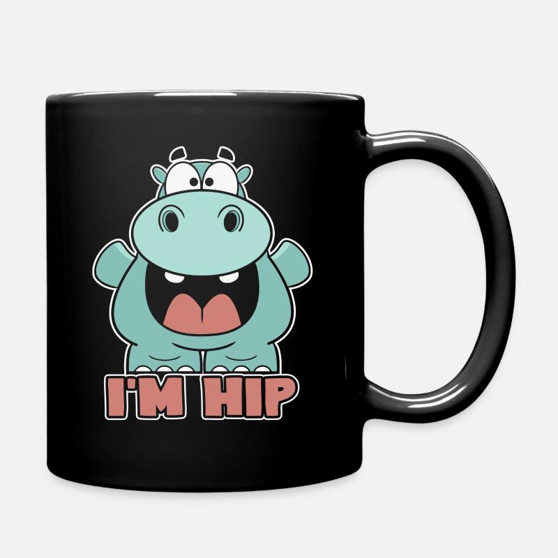 Nilpferd Niedliches Nilpferd - Tasse einfarbig - Schwarz