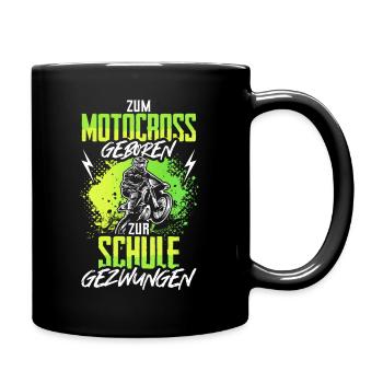 Zum Motocross Geboren Motorcross Kinder Geschenk - Tasse einfarbig - Schwarz - Rechts