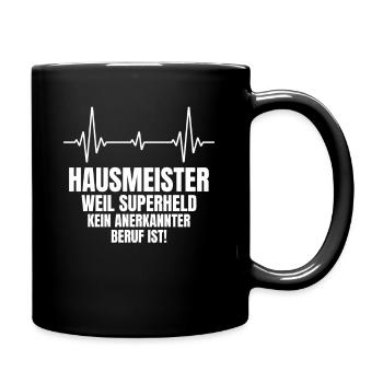 Hausmeister facility manager Sprüche Geschenk - Tasse einfarbig - Schwarz - Rechts