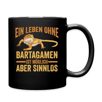 Bartagame Terraristik Echse Eidechse Reptil Gesche - Tasse einfarbig - Schwarz - Rechts