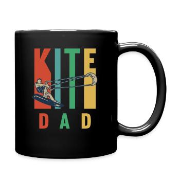 Kitesurfing design for a kite surfer dad - Full Colour Mug - black - Right