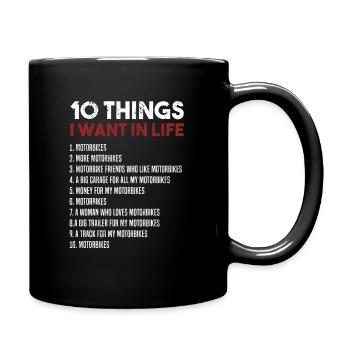 Je veux des motos - Mug uni - noir - Droite