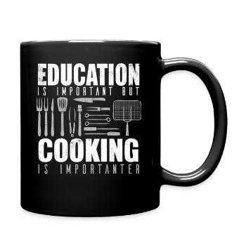 Kochen Koch Küche Chefkoch Köchin Essen Geschenk - Tasse einfarbig - Schwarz - Rechts