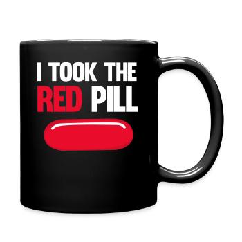 The Red Pill Conspiracy Theory Documentaries Belie - Full Colour Mug - black - Right